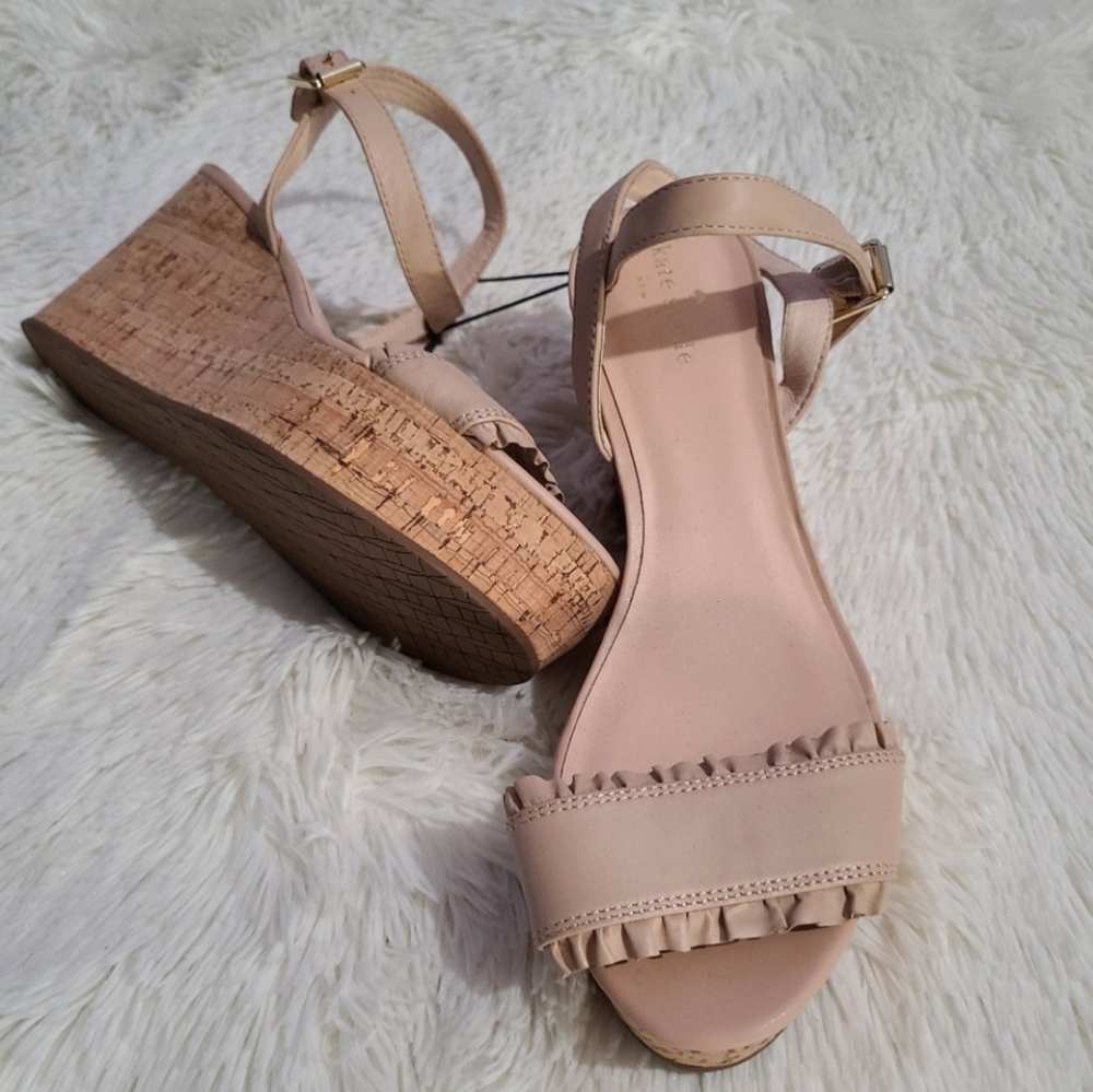 NEW Kate Spade Nude Wedges Size 10